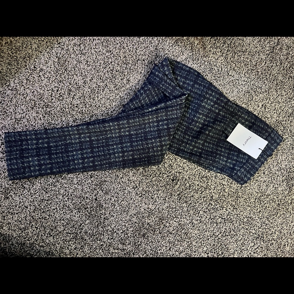 Theory Size P dark green plaid leggings